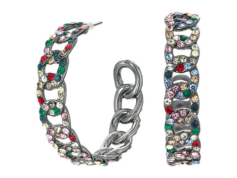 Bijuterii femei jcrew glitz pave curb chain earrings multicolor