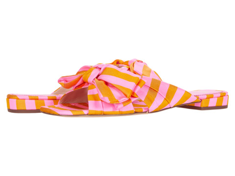 Incaltaminte femei jcrew tie stripe bow lucy slide bubble gum marigold