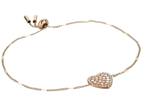 Bijuterii femei fossil pave heart slider chain bracelet rose gold