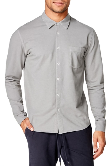 Imbracaminte barbati good man brand on point slim fit button-up shirt frost grey