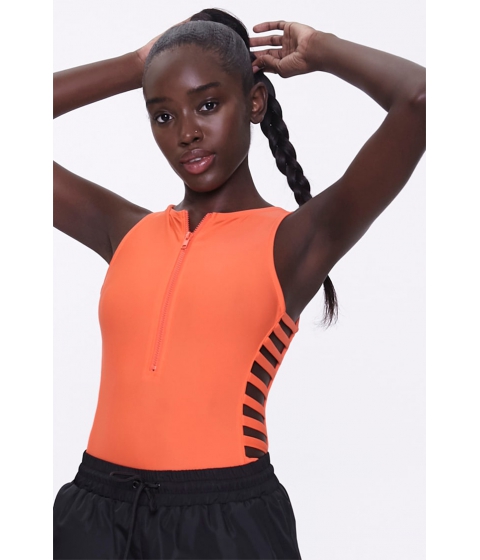 Imbracaminte femei forever21 active caged sleeveless bodysuit orange