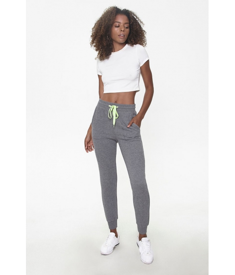 Imbracaminte femei forever21 active drawstring joggers charcoallime