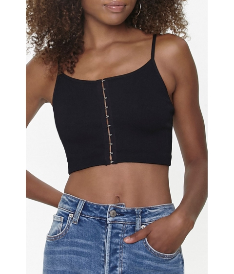 Imbracaminte femei forever21 ribbed hook-and-eye cami black