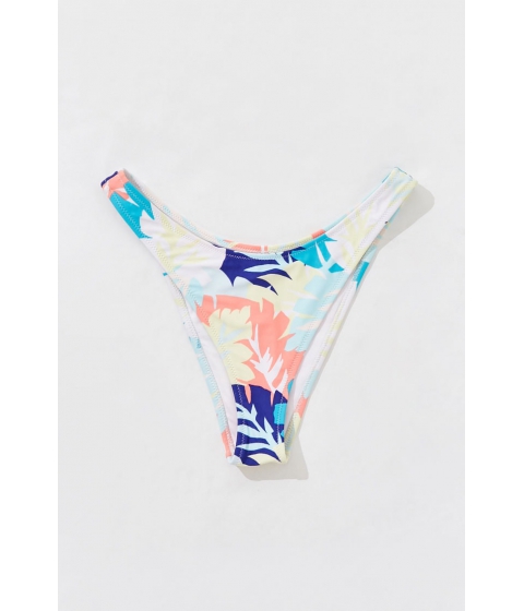 Imbracaminte femei forever21 tropical leaf print bikini bottoms whitemulti