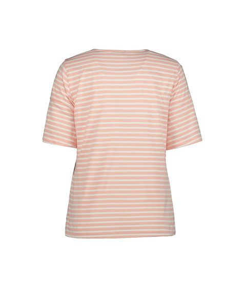 Imbracaminte femei mod-o-doc heathered stripe jersey scoop neck tee with button sleeves peach