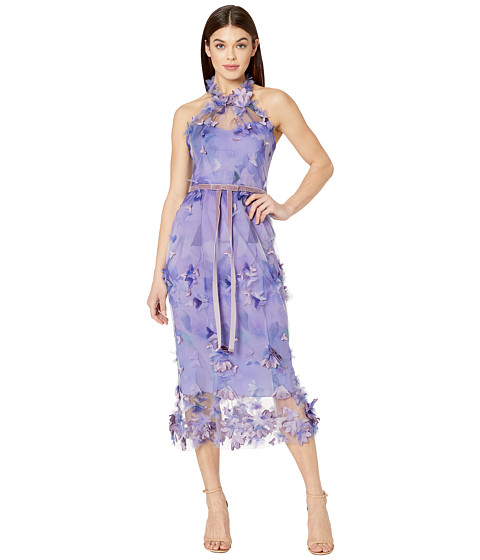 Imbracaminte femei marchesa sleeveless printed tulle halter cocktail lilac