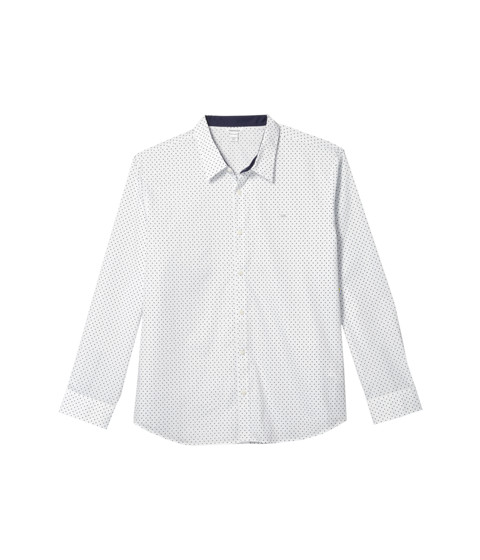 Imbracaminte barbati calvin klein long sleeve poplin wrinkle resistant casual button-up shirt brilliant white