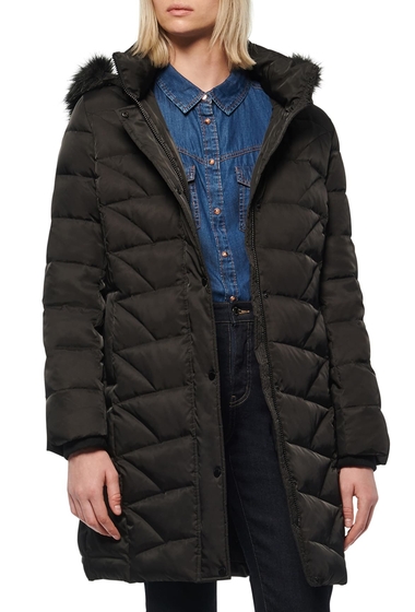Imbracaminte femei marc new york by andrew marc medina faux fur trim hood puffer jacket black