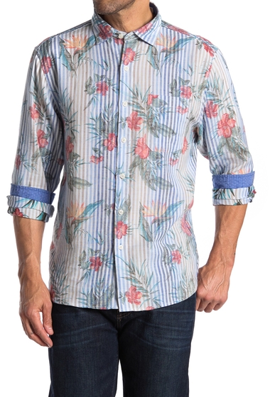 Imbracaminte barbati tommy bahama villa blooms printed regular fit shirt madras blu