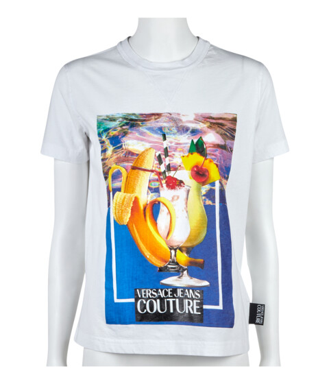 Imbracaminte femei versace jeans couture tropical graphic t-shirt optic white