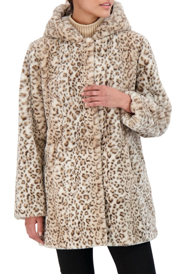 Imbracaminte femei sebby collection hooded faux fur coat bright leo