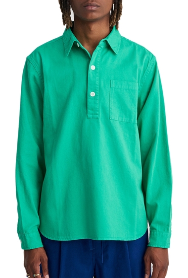 Imbracaminte barbati saturdays nyc irving twill long sleeve shirt seafoam green
