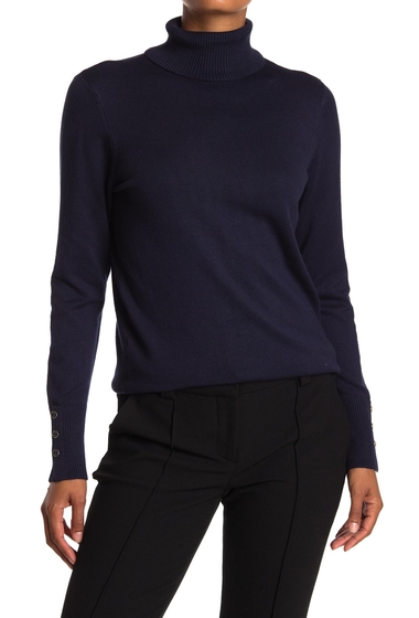 Imbracaminte femei joseph a turtleneck button sleeve pullover sweater navy yard