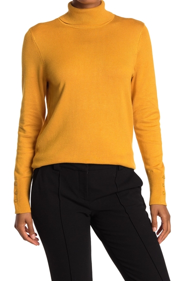 Imbracaminte femei joseph a turtleneck button sleeve pullover sweater saffron