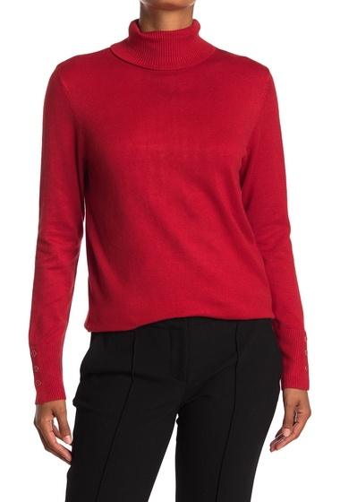 Imbracaminte femei joseph a turtleneck button sleeve pullover sweater chestnut