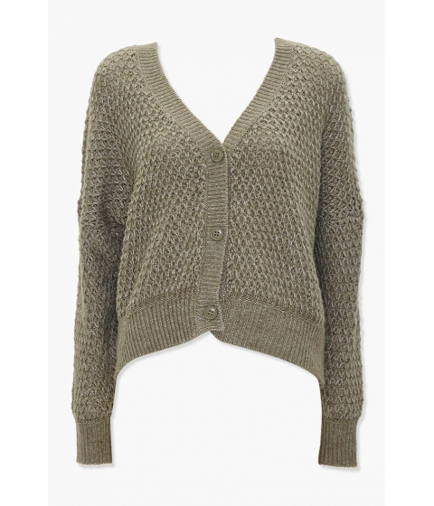 Imbracaminte femei forever21 open-knit ribbed cardigan olive