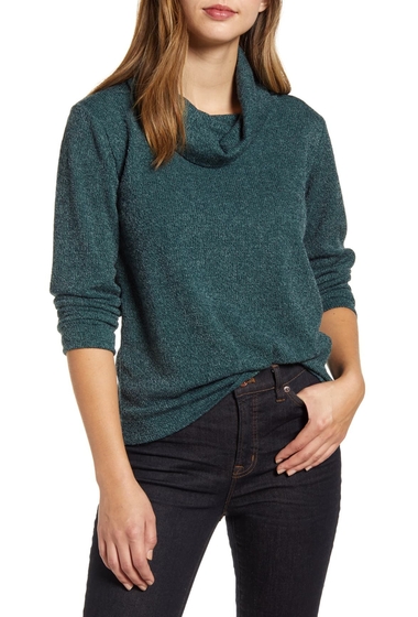 Imbracaminte femei bobeau knit cowl neck pullover sweater green