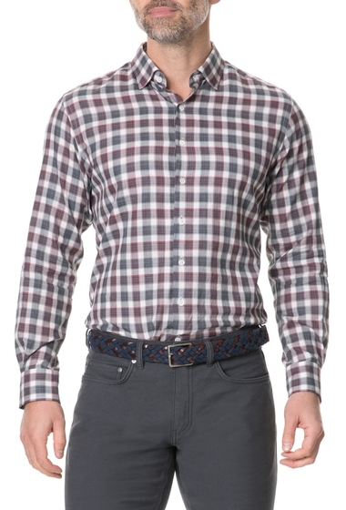 Imbracaminte barbati rodd and gunn wickham regular fit check button-up sport shirt garnet