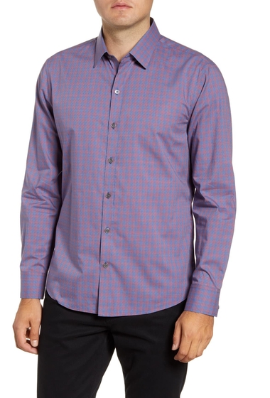 Imbracaminte barbati zachary prell middler regular fit textured check button-up shirt purple