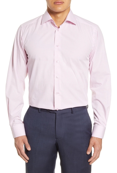 Imbracaminte barbati eton contemporary fit check dress shirt pinkred
