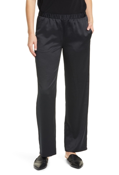 Imbracaminte femei eileen fisher pull-on straight leg recycled polyester pants black