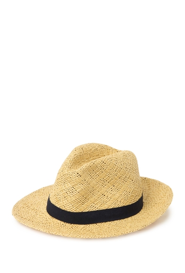 Accesorii femei halogen novelty weave panama hat beige light combo