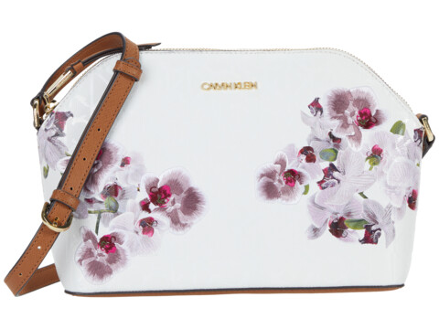 Genti femei calvin klein janae - mothers day print textured embossed crossbody cement orchid