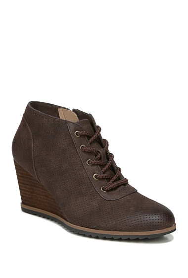 Incaltaminte femei soul naturalizer high five lace-up wedge bootie - wide width available chocolate
