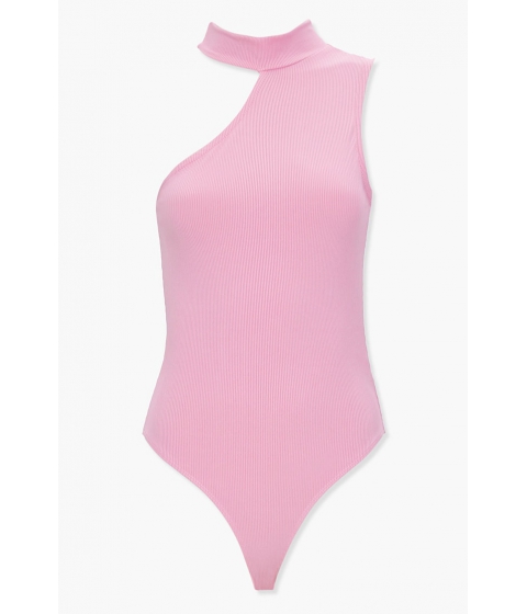 Imbracaminte femei forever21 ribbed knit cutout bodysuit pink