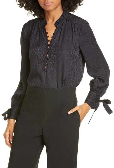 Imbracaminte femei rebecca taylor cheetah silk jacquard blouse black