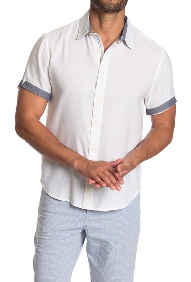 Imbracaminte barbati fundamental coast paradise short sleeve regular fit shirt white