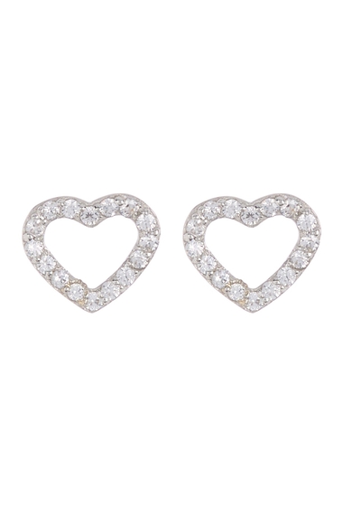 Bijuterii femei bony levy 18k white gold diamond open heart stud earrings - 009 ctw 18kw