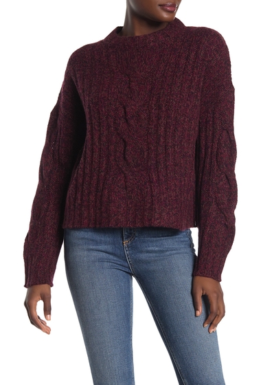 Imbracaminte femei 360 cashmere destiny marled cable knit cashmere sweater vintage claret