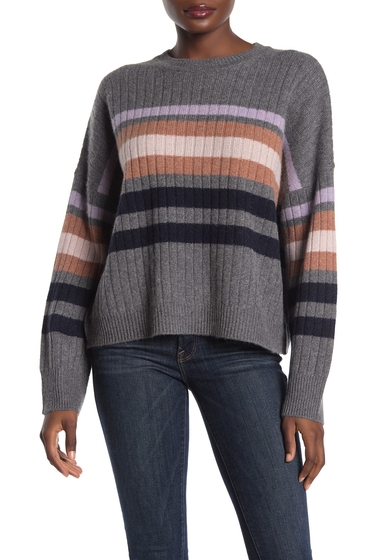 Imbracaminte femei 360 cashmere eliana striped dolman cashmere sweater mid hthr greymulti stripe