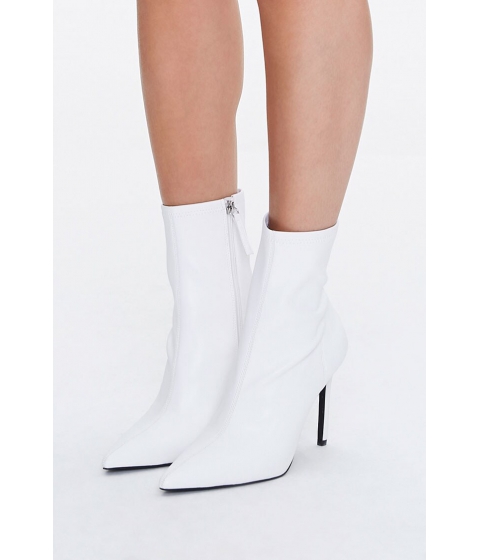 Incaltaminte femei forever21 stiletto sock booties white