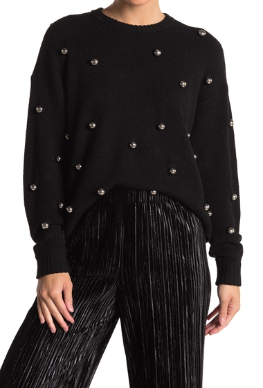 Imbracaminte femei alice olivia gleeson metal ball detail wool blend sweater blacksilver