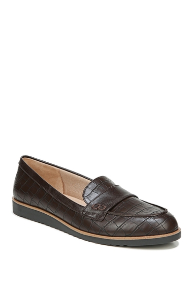Incaltaminte femei lifestride zee croc embossed leather loafer - wide width available dk chocolate