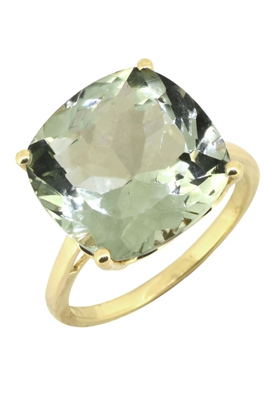 Bijuterii femei nitya green amethyst gold plated over sterling silver statement ring green