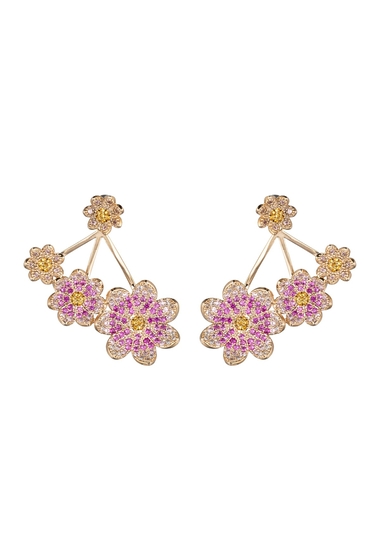 Bijuterii femei eye candy los angeles spring season pave cz floral drop earrings multicolor