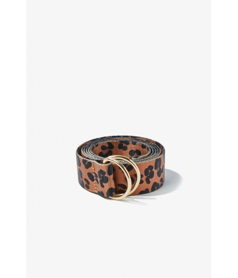 Accesorii femei forever21 leopard print d-ring belt blackbrown