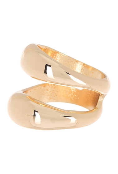 Bijuterii femei halogen molten double band ring gold