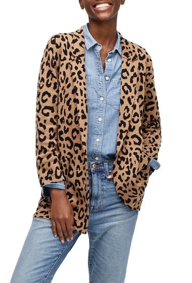 Imbracaminte femei jcrew leopard sophie blazer heather acorn black