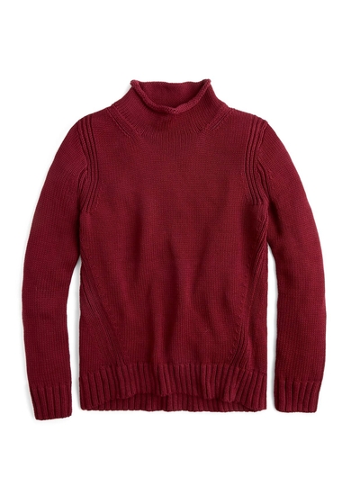 Imbracaminte femei jcrew 1988 roll neck cotton sweater regular plus size vintage burgundy