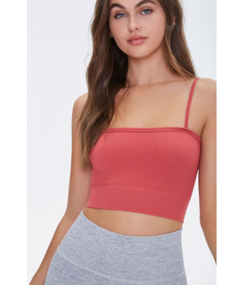 Imbracaminte femei forever21 active seamless ribbed cropped cami rust