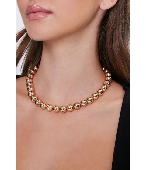 Bijuterii femei forever21 metallic ball necklace gold