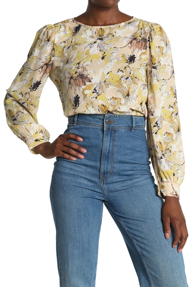 Imbracaminte femei all in favor floral long sleeve blouse watercolor