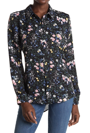 Imbracaminte femei laundry by shelli segal floral button front tunic blouse black mini floral