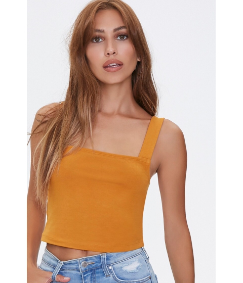 Imbracaminte femei forever21 square-neck crop top gold