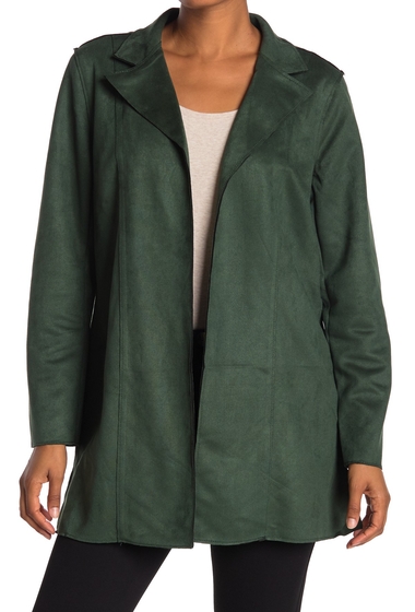 Imbracaminte femei t tahari faux suede notch lapel jacket emerald