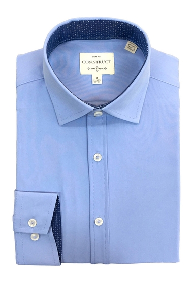 Imbracaminte barbati construct 4-way stretch slim fit solid dress shirt blue frost